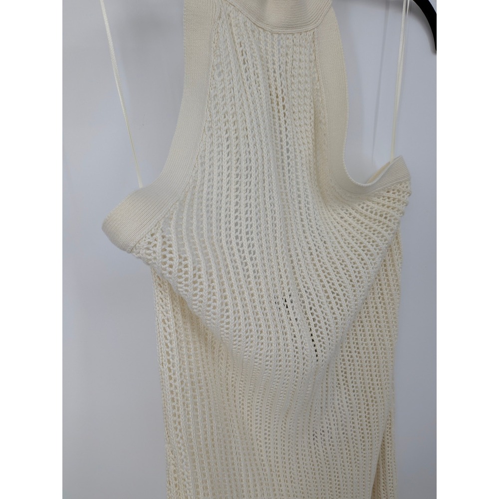Beach Riot Romee Maxi Dress Womens Medium Cream Halter Neck Open Knit Cotton - Picture 4 of 10